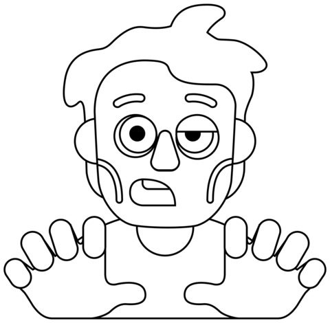 Man Zombie Emoji Coloring Page